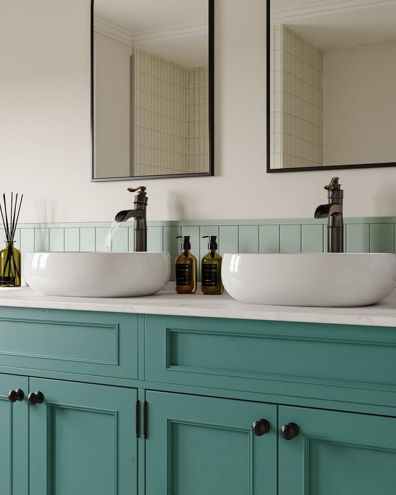 BWE Waterfall Spout Oil Rubbed Bronze Bathroom Faucet Single Handle One Hole Vessel Sink Faucet ORB Lavatory Faucets Deck Mount Tall Body Commercial - Image 3